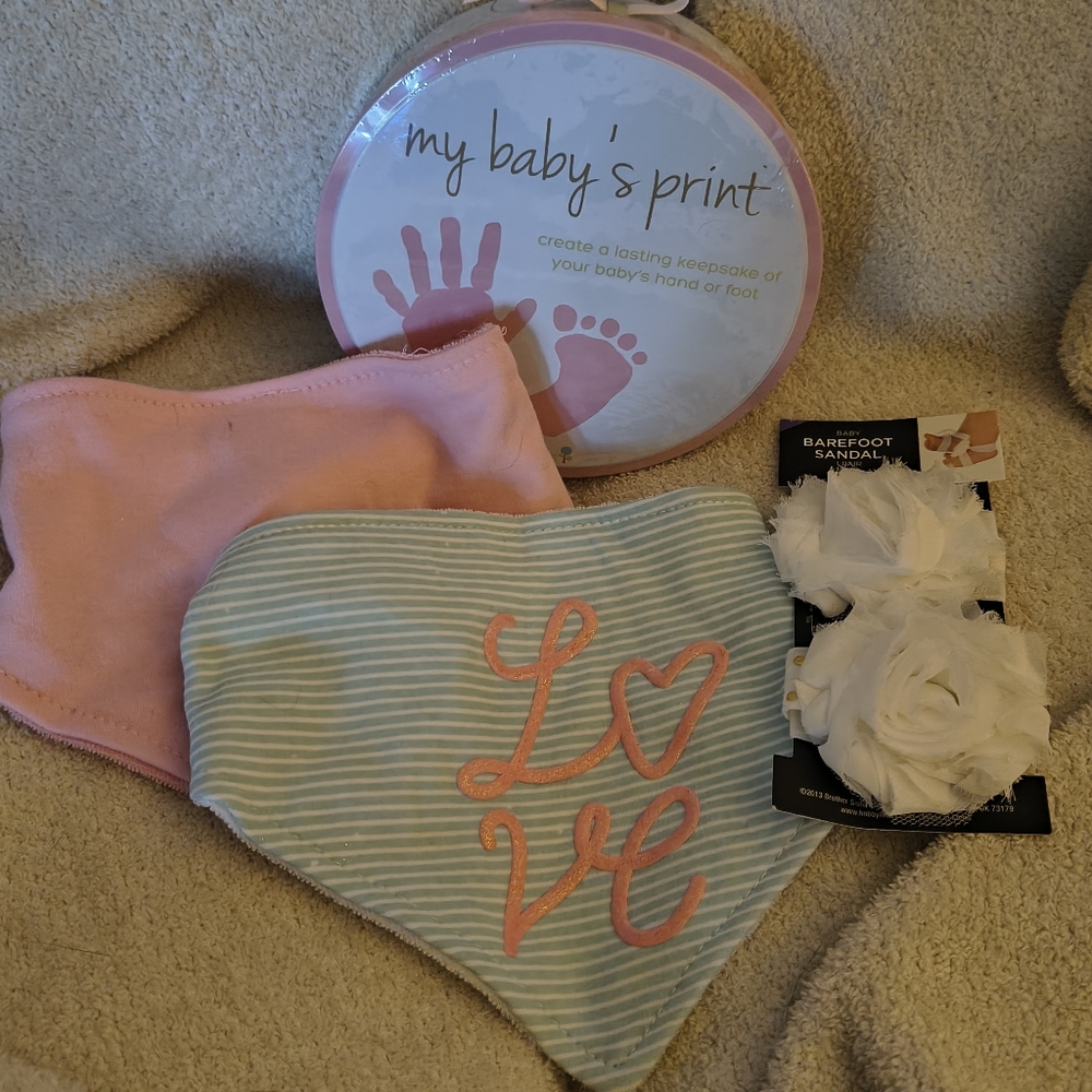 Pink and Blue Bib Set